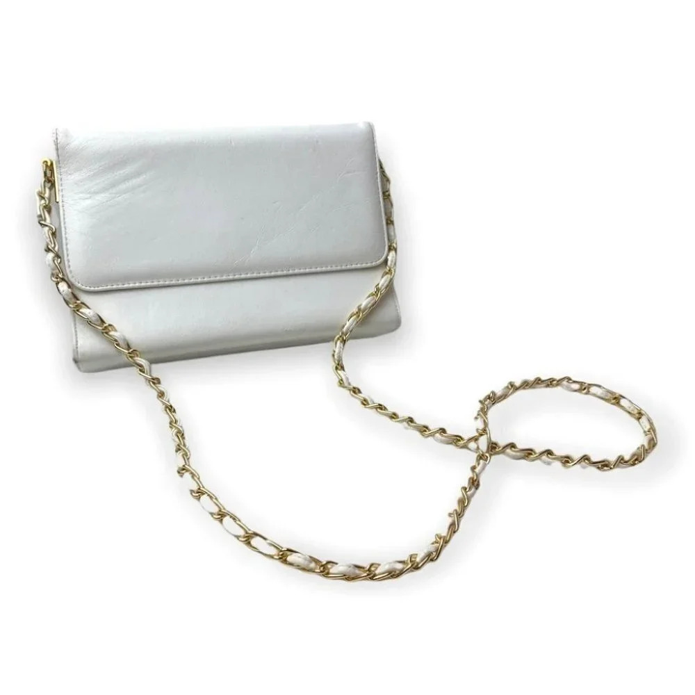 Cabrelli Vintage White Shoulder Bag with Chain Strap